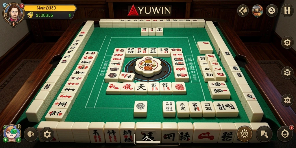 Tampilan permainan AYUWIN yang memanjakan mata dengan grafis Mahjong.