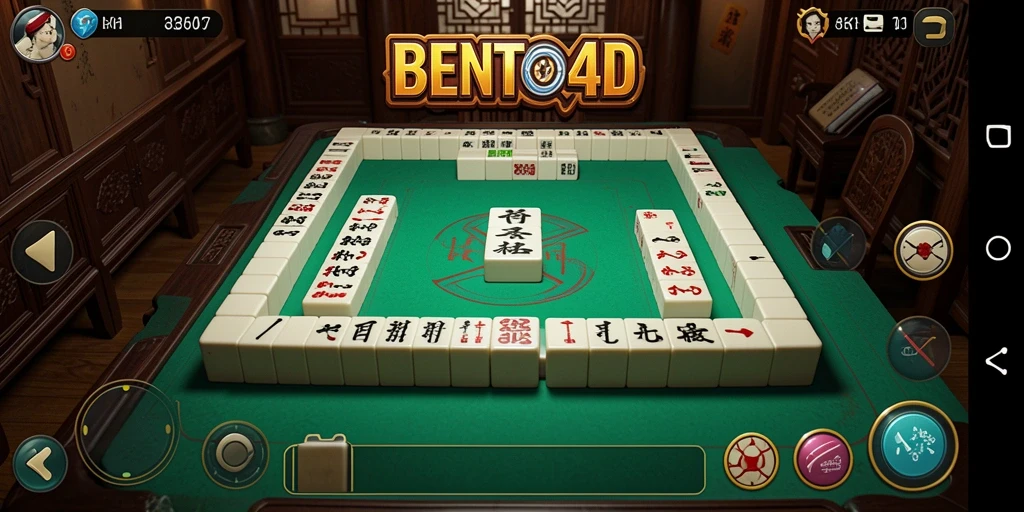 Gameplay BENTO4D yang dinamis dan seru dalam permainan Mahjong.