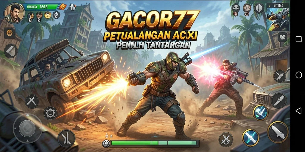 Tampilan seru aksi gameplay GACOR77 yang menegangkan.