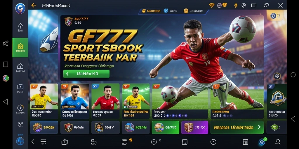 Screenshot gameplay GF777 menampilkan pilihan taruhan olahraga yang menarik.