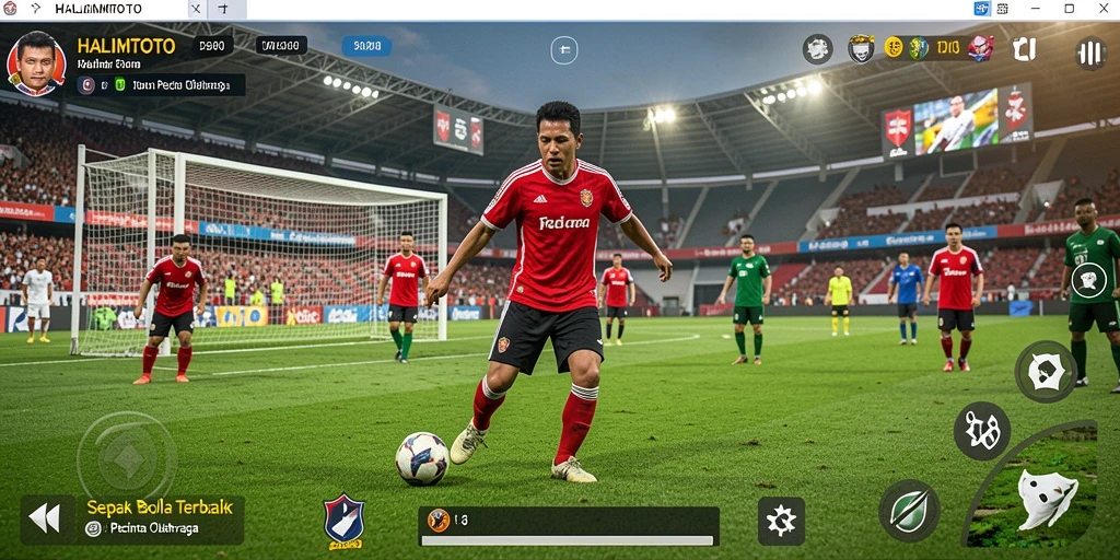 Gameplay seru di HALIMTOTO dengan aksi sepak bola yang mendebarkan.