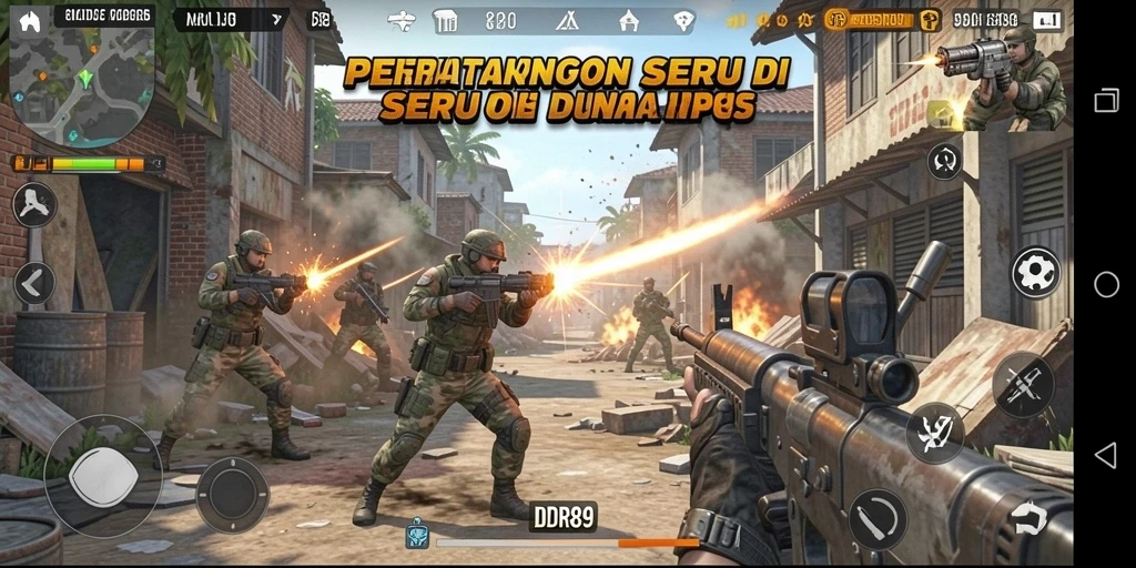 Screenshot gameplay yang mendebarkan dari IDR89, menampilkan aksi TPS yang seru.