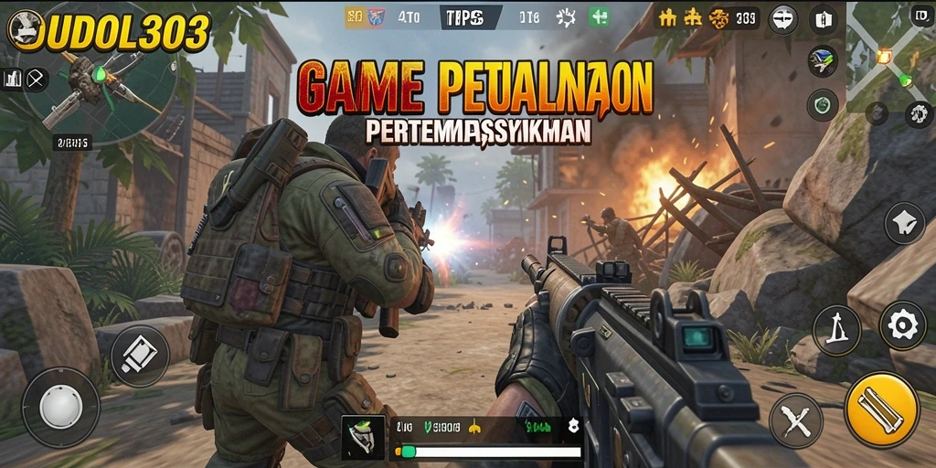 Screenshot utama JUDOL303 menampilkan aksi seru dalam game TPS.