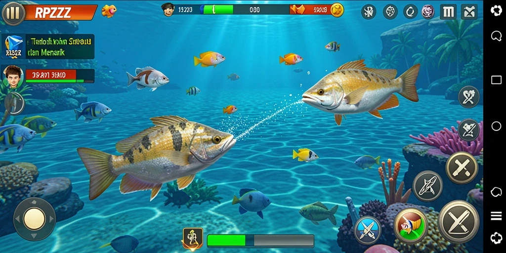 Tampilan gameplay RPZZZ yang seru dan penuh aksi Tembak Ikan.