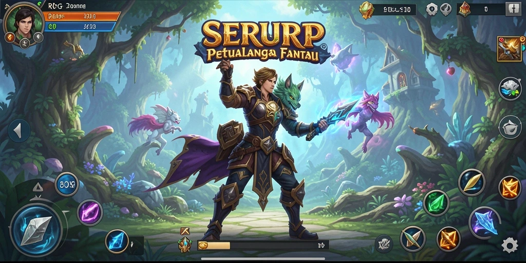 Tangkapan layar utama SERURP menampilkan aksi seru dalam pertempuran ARPG.