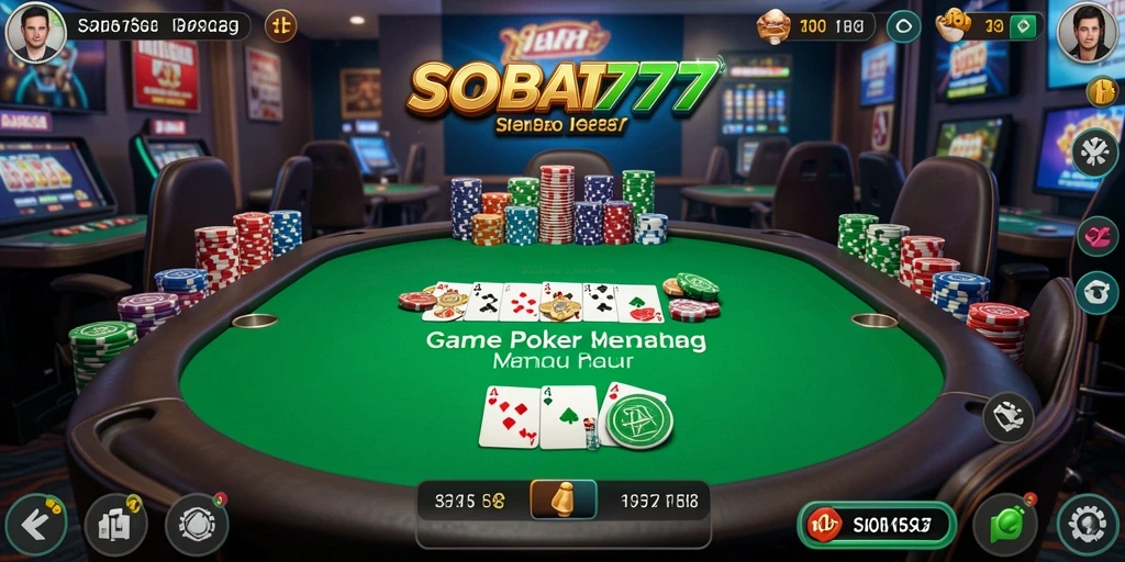 Tampilan gameplay menarik dari SOBAT777 yang penuh aksi poker.