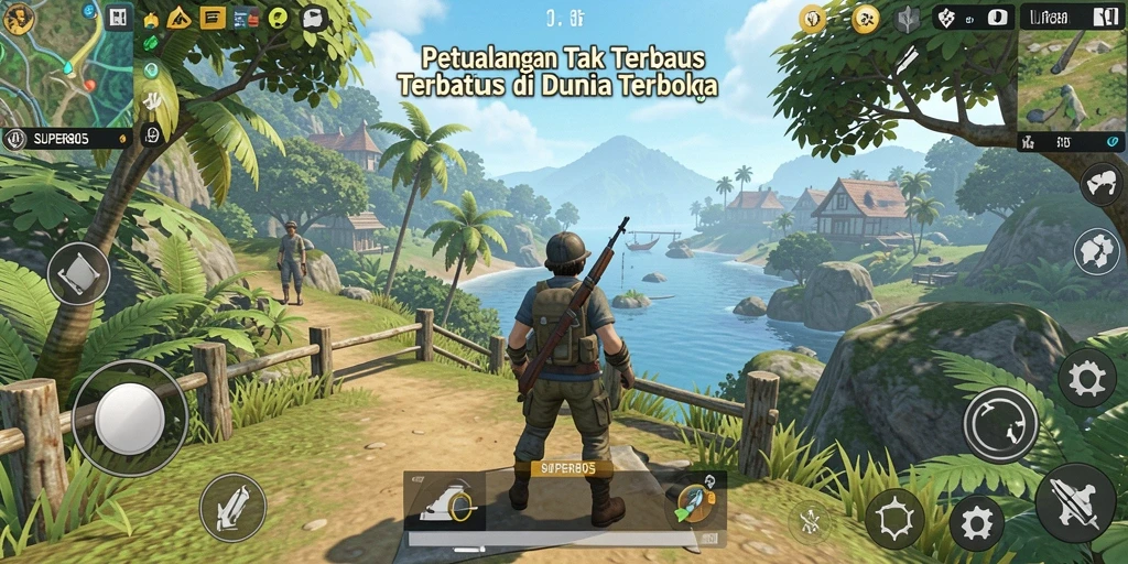 Tampilan gameplay SUPER805 yang menarik di dunia terbuka.