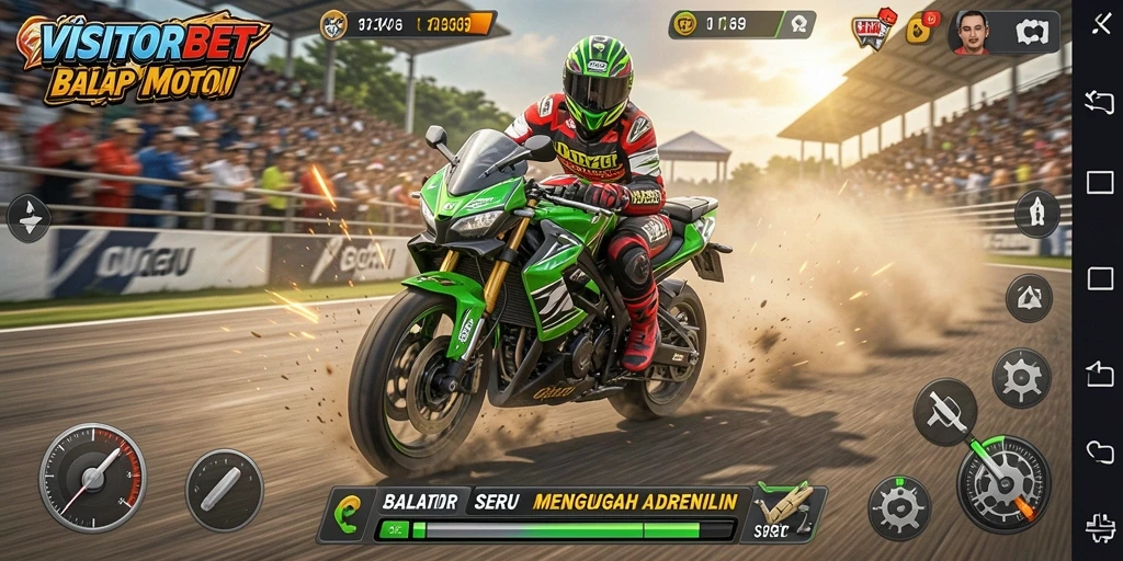 Gameplay balap motor yang mendebarkan dan realistis di VISITORBET.
