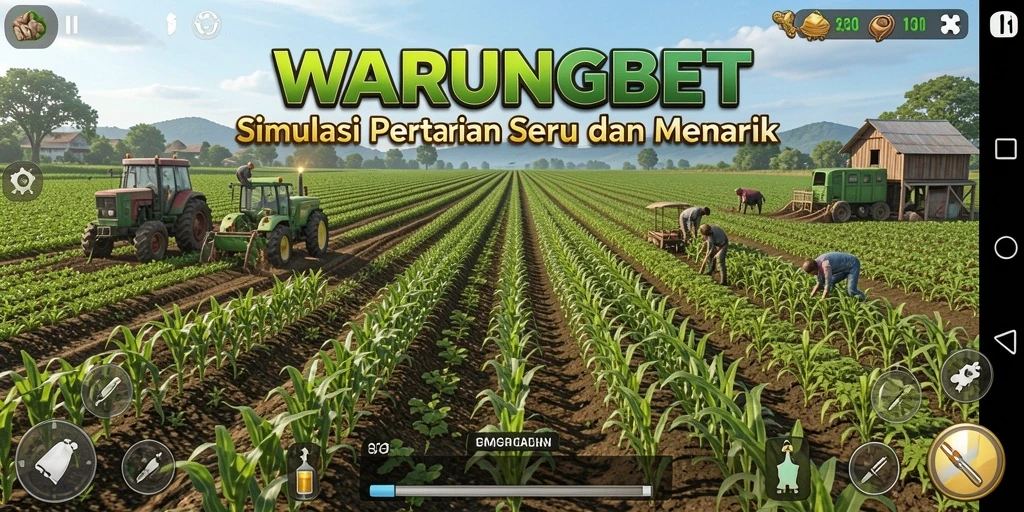 Tampilan luar permainan WARUNGBET dengan ladang hijau subur.